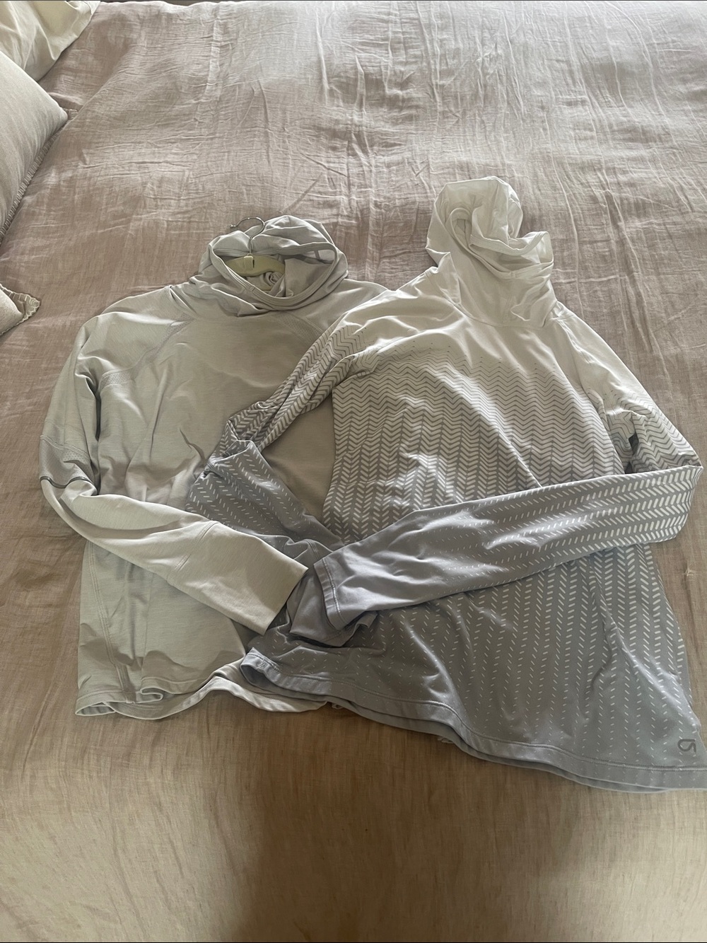 GAP Light Gray Hooded Performance Tops - Pair